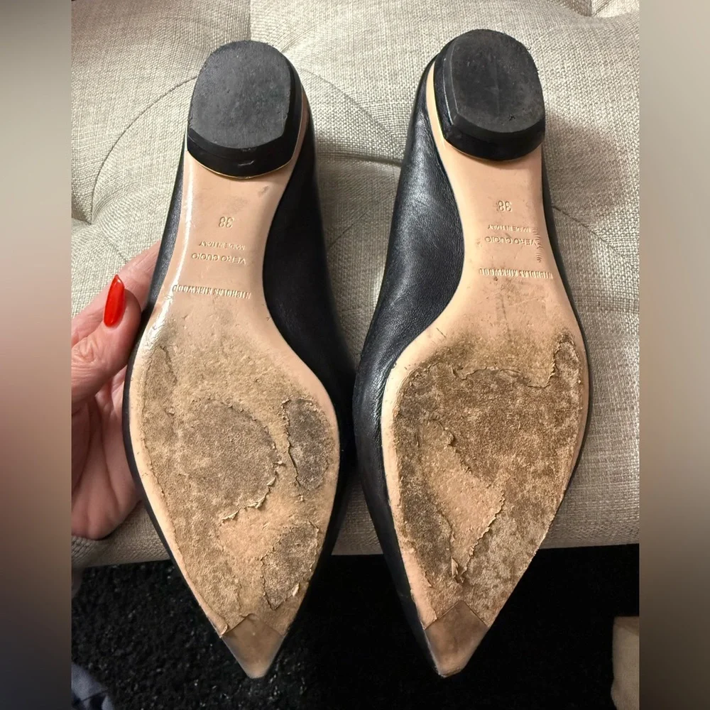 Nicholas Kirkwood Beya Black Quilted Leather Flats Italy Pointed Toe Size 38/8 - Picture 6 of 9